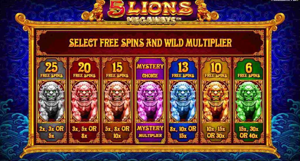 play 5 lions megaways online